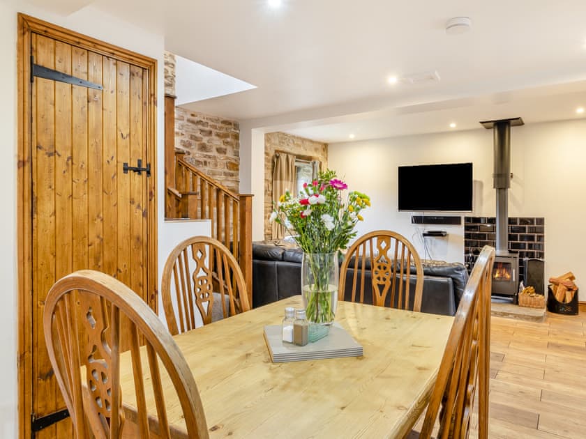 Open plan living space | The Pig Sty - Green Farm Holiday Cottages, Cutthorpe, near Chesterfield