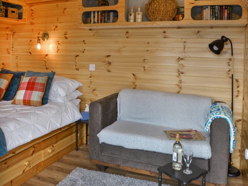 Open plan living space | Hadrian’s Wall Shepherd’s Hut at Brockalee Farm, Bardon Mill, Near Hexham