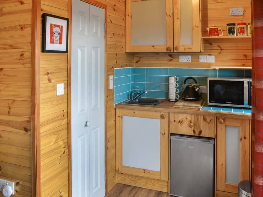 Kitchen area | Hadrian’s Wall Shepherd’s Hut at Brockalee Farm, Bardon Mill, Near Hexham