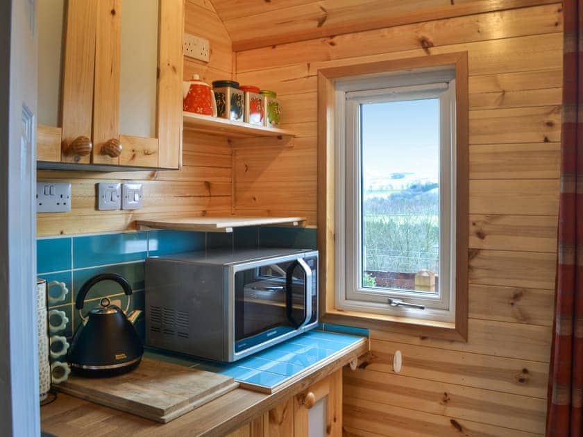 Kitchen area | Hadrian’s Wall Shepherd’s Hut at Brockalee Farm, Bardon Mill, Near Hexham