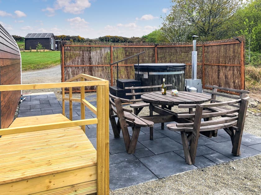 Outdoor eating area | Let’s Glamp Retro Beatles - Let’s Glamp Retro, Llandysul