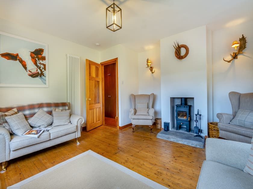 Living room | Clunie Dam Lodge, Loch Tummel