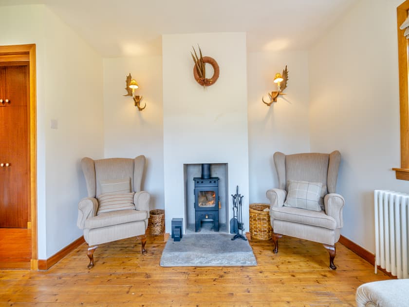 Living room | Clunie Dam Lodge, Loch Tummel