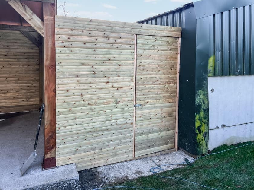 New weather proof 6 bike storage shed | Orchard House - Skiddaw View Farm Cottages, Cockermouth
