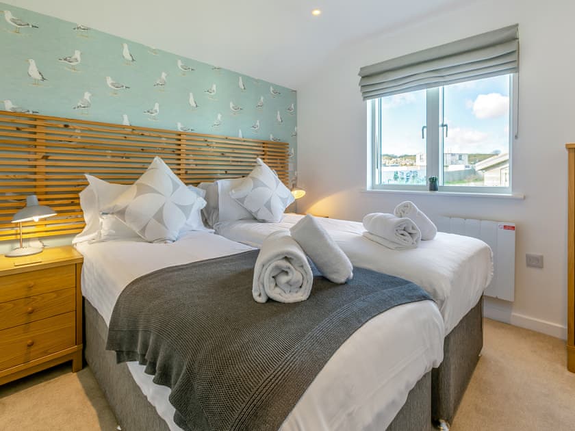 Twin bedroom | Lodge 65 Una - St Ives Resort, Carbis Bay, near St Ives