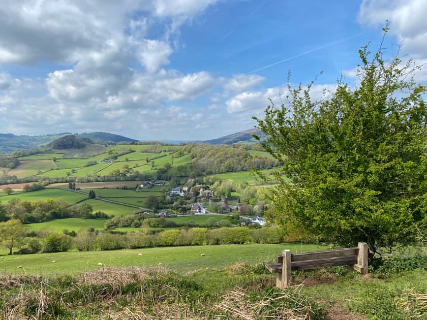 View of Skenfrith village from Coedanghred hill walk | Malt House, Skenfrith, near Monmouth