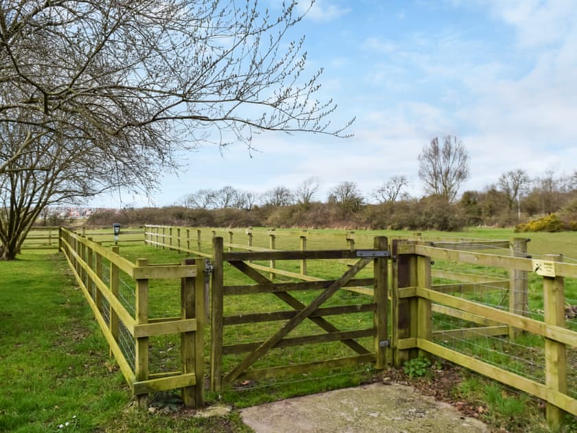 Secure dog exercise area.  | Woodpecker Lodge - Swans Rest, Singleton, near Poulton-Le-Fylde