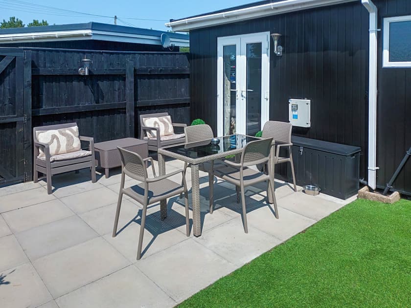 Sitting-out-area | Seascape Lodge, Chapel St. Leonards, near Skegness