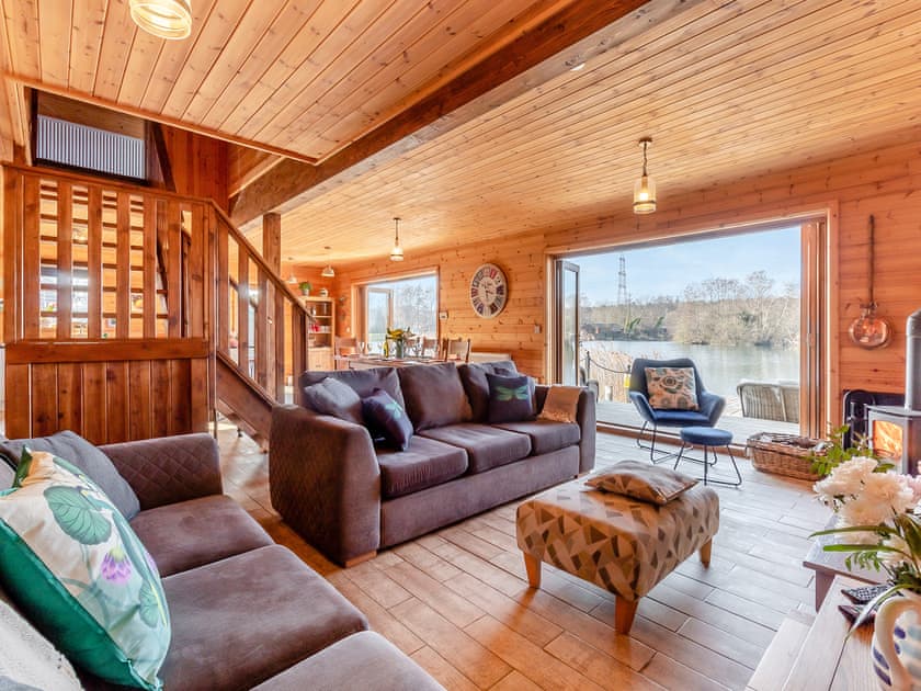 Open plan living space | Malibu Lakehouse, Pentney Lakes