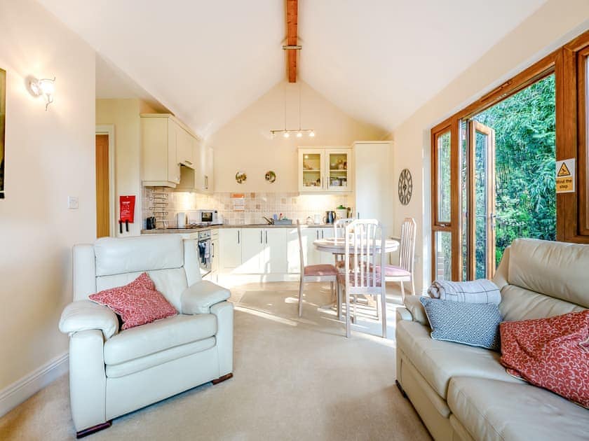 Light, airy, open plan living/dining room/kitchen | Moorland Lodge, Holt Wood, near Wimborne