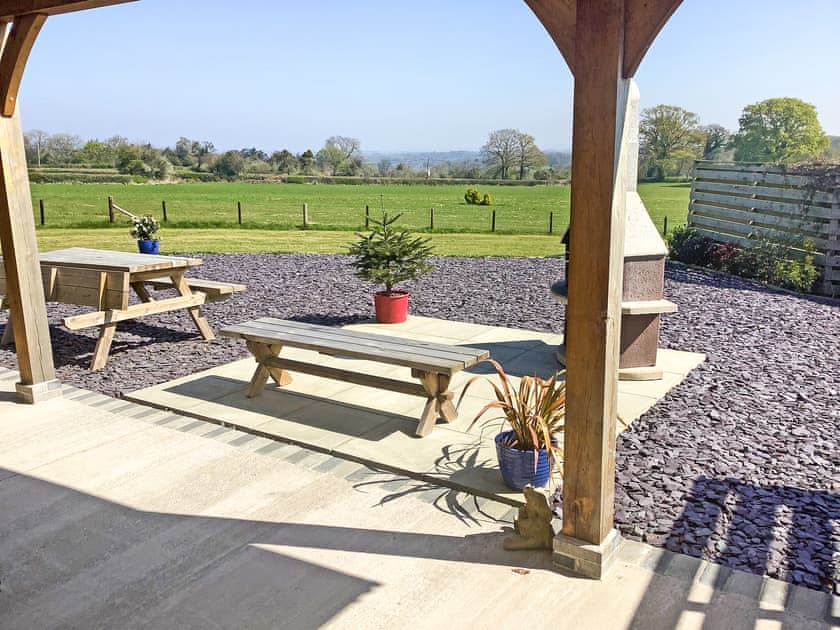 Outdoor area | Bramley Lodge - Upper Holme Lodges, Lyonshall, near Kington