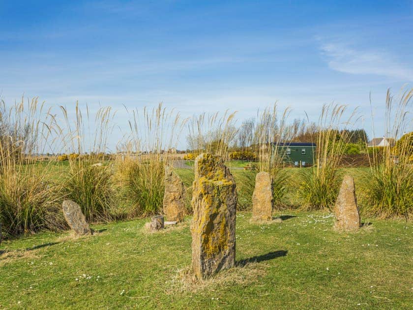 Stone circle in paddock next to Cater Tober Haven shepherd’s hut | Cater Tober Haven, Watten, near Wick