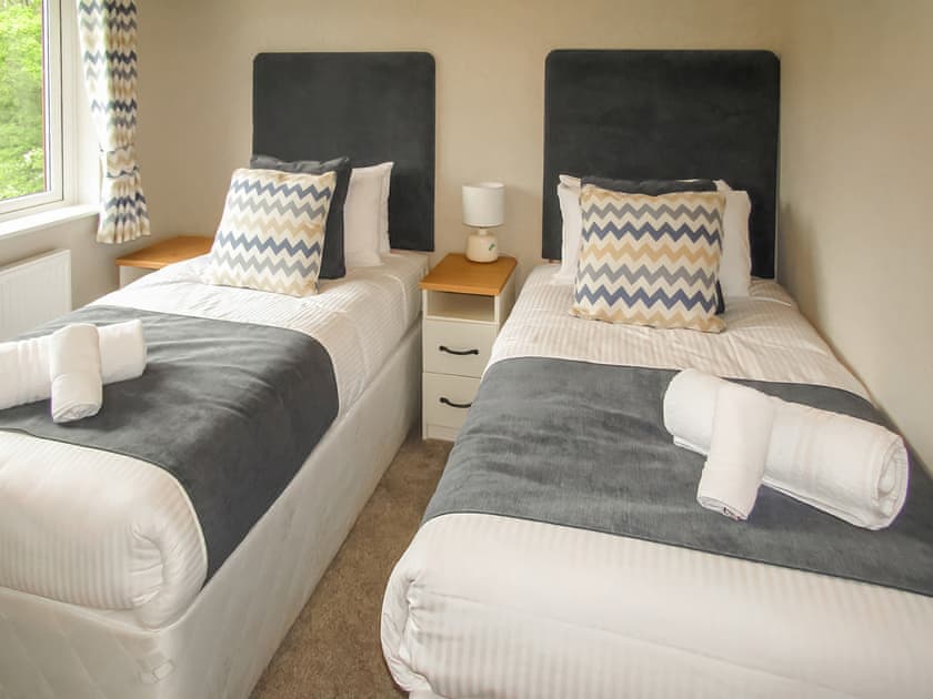 Twin bedroom | Comfort Plus Lodge Hot Tub 6, Chudleigh, Newton Abbot