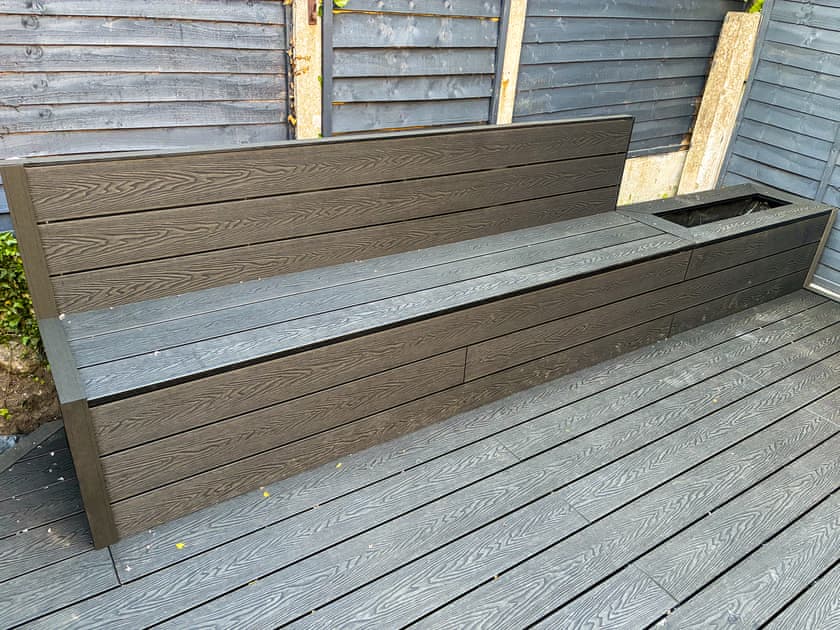 Bench seating in the secluded back garden | Morecambe Home Stays, Lancaster