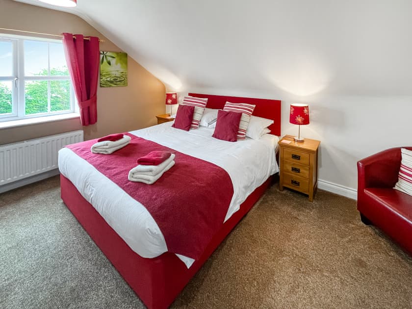 Master bedroom with Superking size double bed  | Maggies Mews - Greetham Retreat, Greetham, near Horncastle