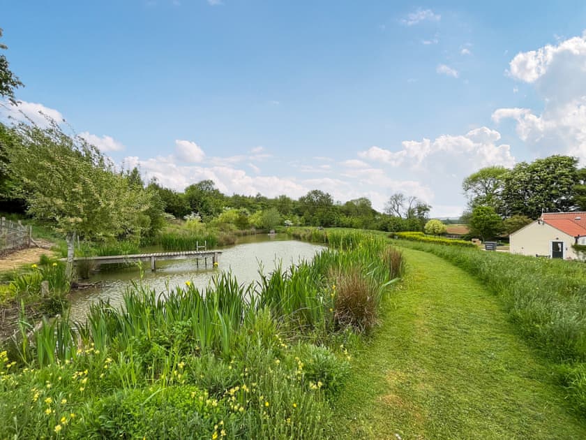 Wildlife pond/lake in the shared grounds  | Roses Rest - Greetham Retreat, Greetham, near Horncastle