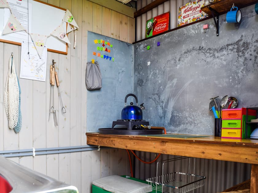 Open plan living space | Shepherds Hut - Rectory Farm, Northampton
