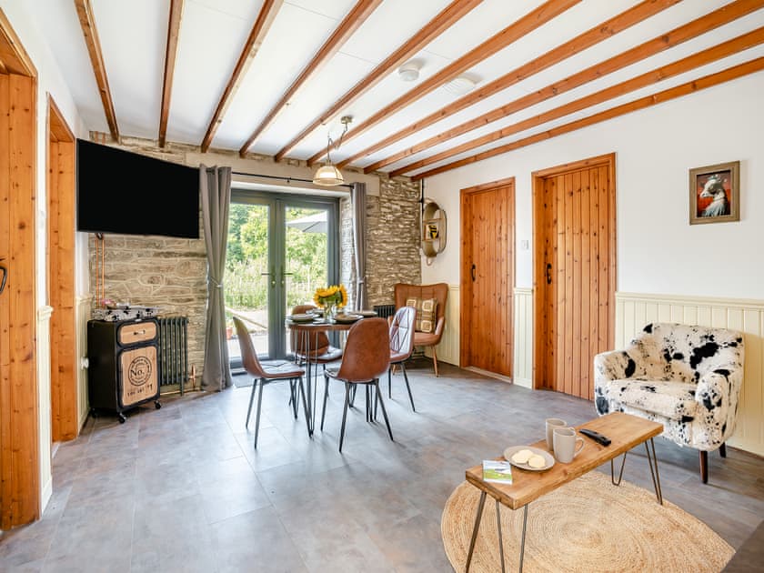 Living area | The Old Cowsheds 1 - Dairy - Gaer Cottages, Cribyn, Lampeter