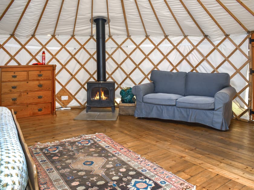 Living area | Pippin Yurt - Walnut Farm, Beaminster