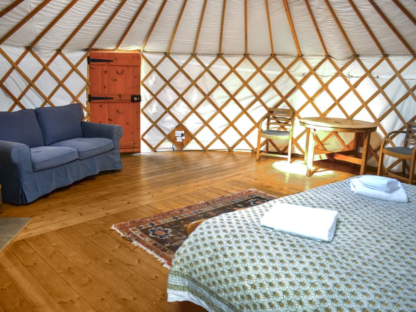 Open plan living space | Pippin Yurt - Walnut Farm, Beaminster