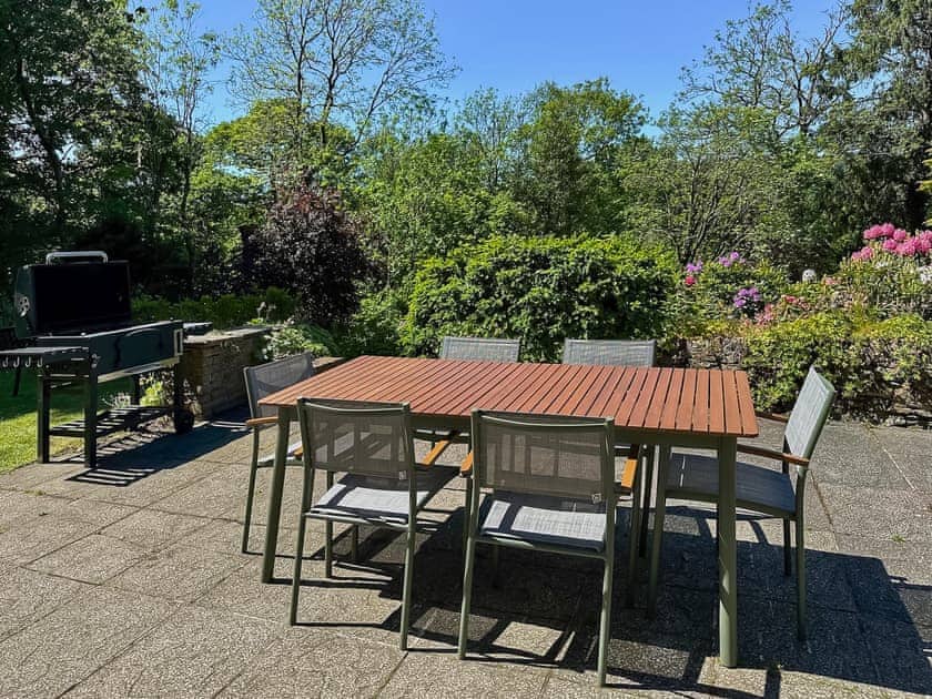 Paved patio area with outdoor furniture | Tower View, Beech Hill, near Bowness-on-Windermere