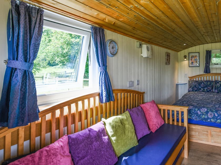 Open plan living space | Bluebell - Shepherd Hut - Castle Farm Holidays Shropshire, Oswestry
