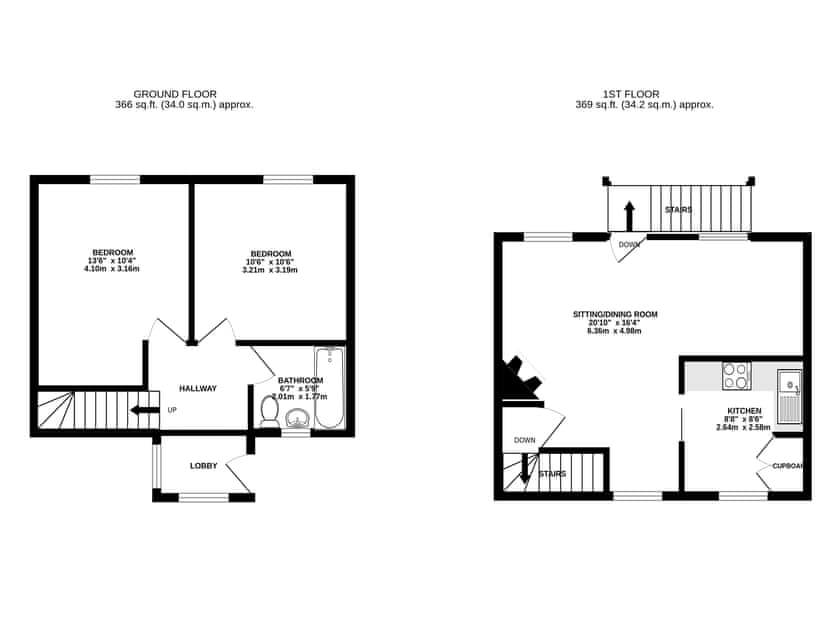 Floor plan | Barn Cottage - Keld Head Farm Holiday Cottages, Pickering