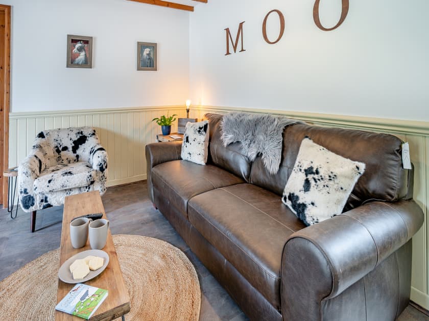 Living area | The Old Cowsheds 1 - Dairy - Gaer Cottages, Cribyn, Lampeter