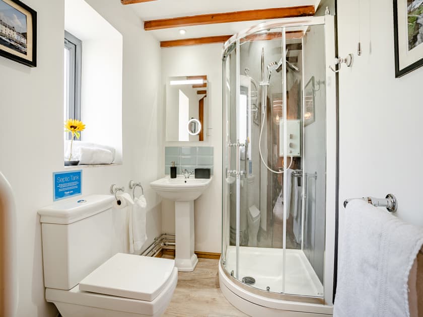 Bathroom | The Old Cowsheds 1 - Dairy - Gaer Cottages, Cribyn, Lampeter