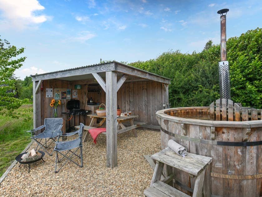 Patio | The Sheep Pod - Glampio Cae Pella, Welshpool