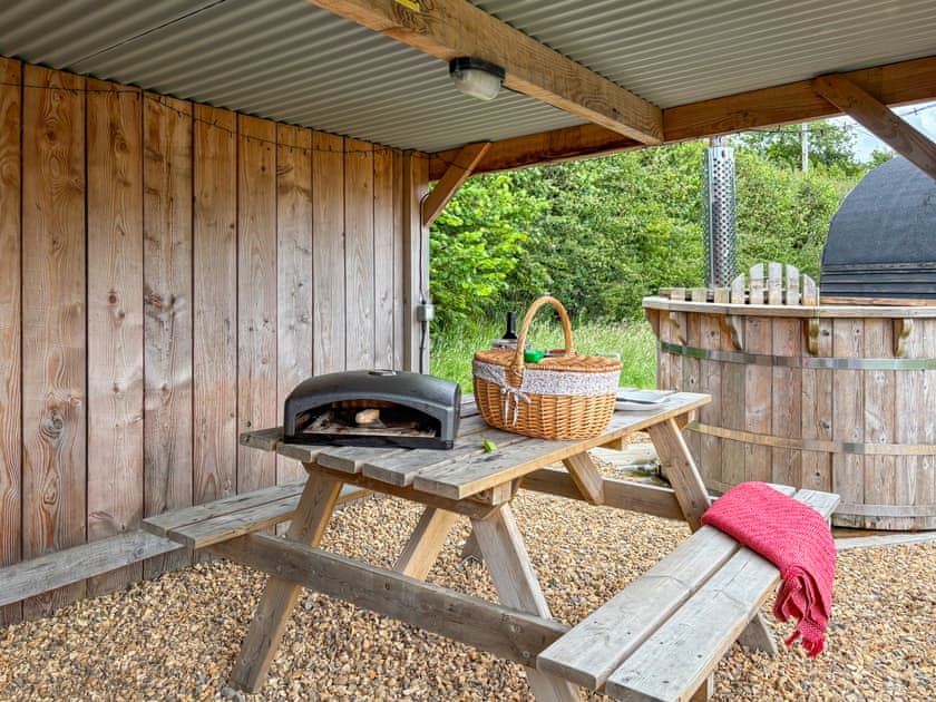 Patio | The Sheep Pod - Glampio Cae Pella, Welshpool