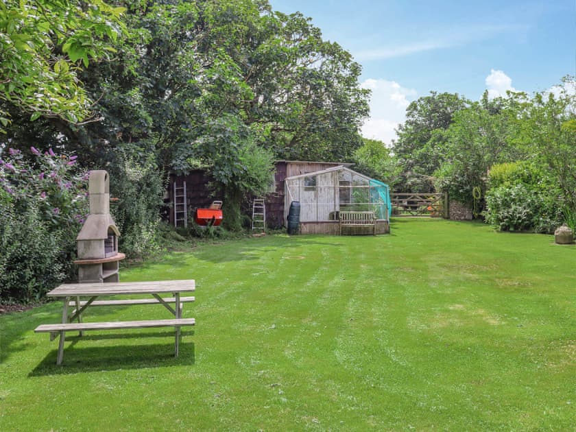 Outdoor eating area | Hayloft - The Long Barn, Fishguard