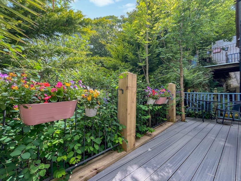 Terrace | Fronfanol - Llanfairtalhaiarn Retreats, Llanfairtalhaiarn