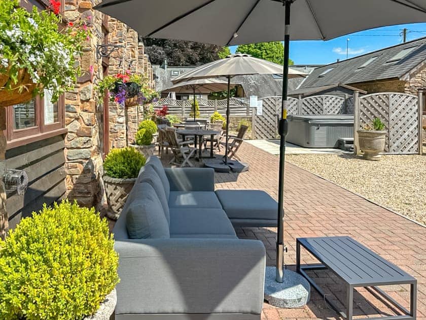 Sitting-out-area | Duvale Barn - Duvale Cottages, Bampton, near Tiverton