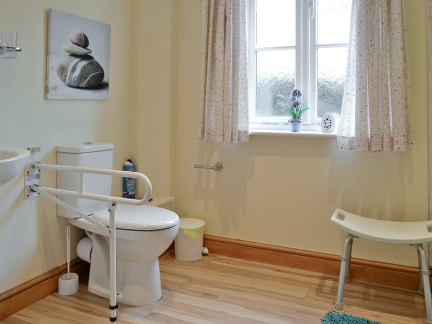 Family bathroom with shower cubicle | Hen Ysgubor - Bwlchgwyn Equestrian Holidays, Arthog, near Fairbourne