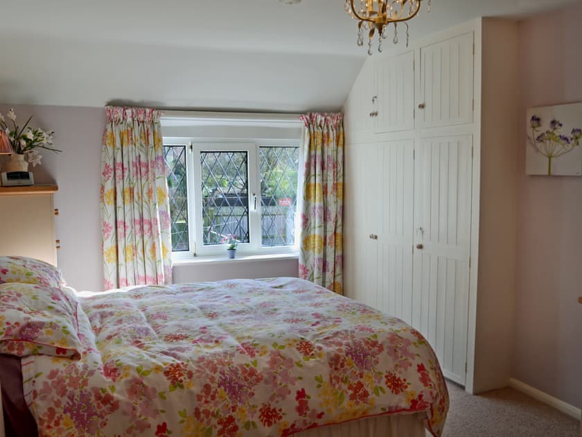 Comfortable double bedroom with king size bed  | Lace Cottage, Ashbourne