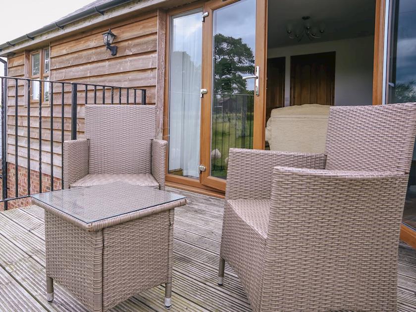 Attractive balcony ‘off lounge’ | Drover’s Barn - Millmoor Farm, Bickley, near Malpas