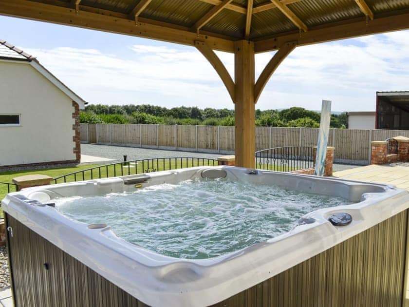 Patio with hot tub | Birchfield, Rhuallt, near St Asaph