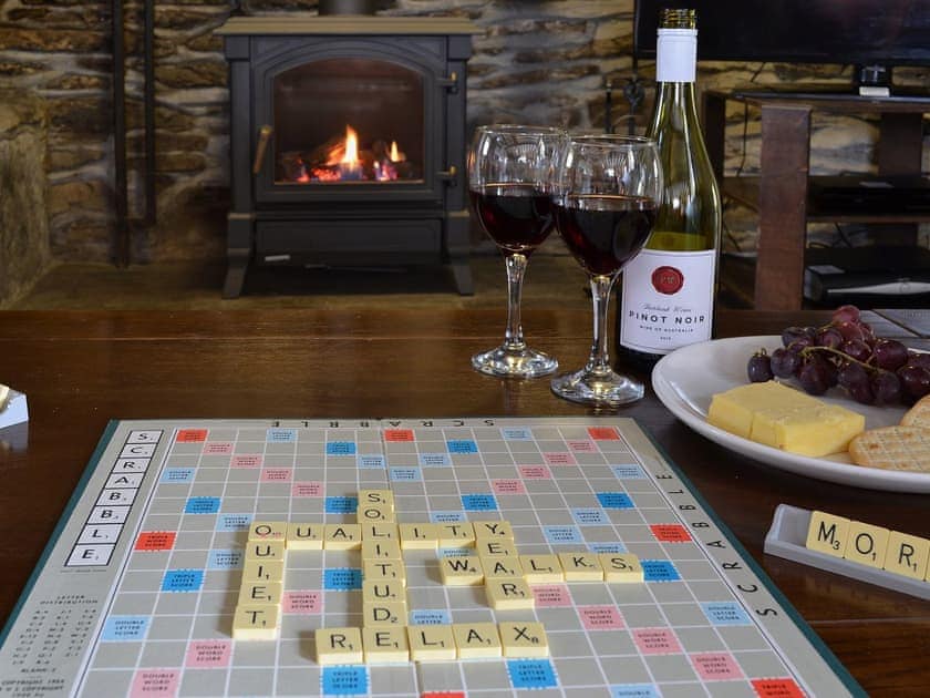 After a hard day out in the rugged Welsh countryside, relax in front of the woodburning stove | Ty Mari - Ty Mari-Penroc, Cwmystwyth, Aberystwyth
