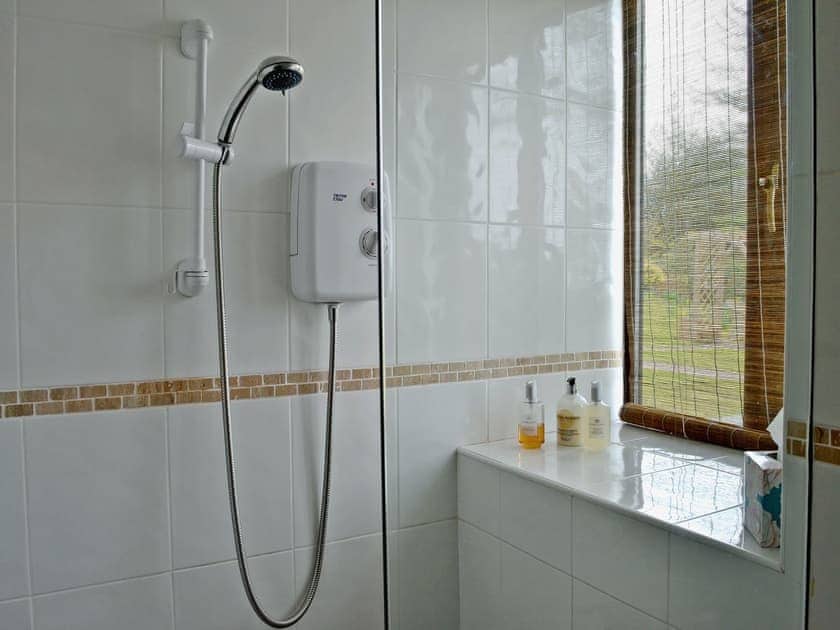 Shower room with walk-in shower | Honeysuckle Cottage, Nercwys near Mold