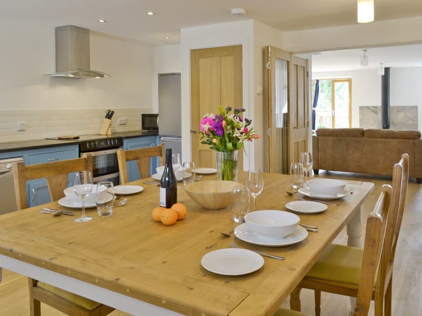 Dining area within kitchen with open aspect to lounge area | Southlake Barn, Dousland, near Yelverton