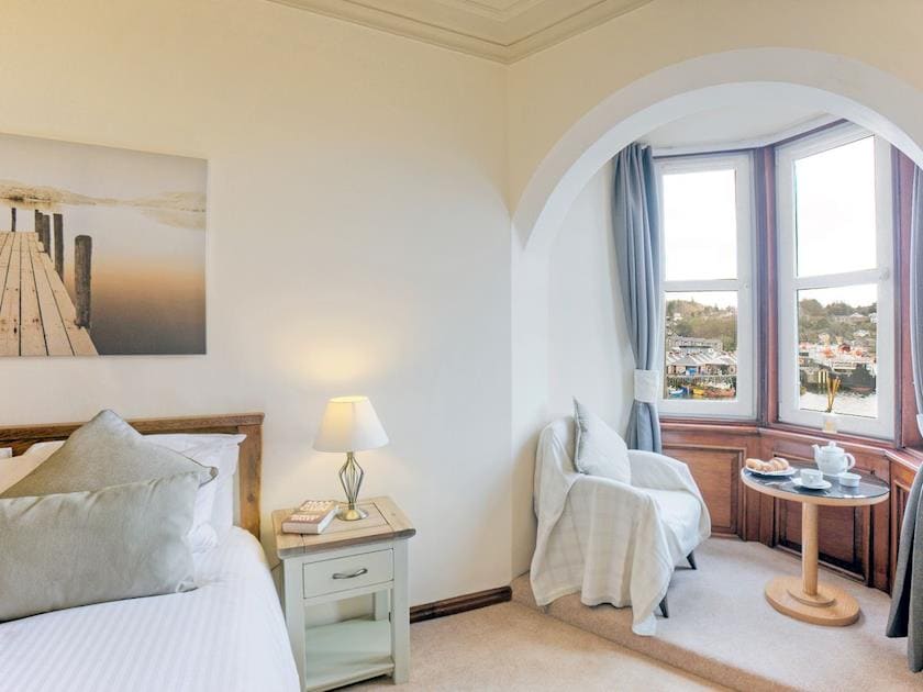 Double bedroom with bay window | Argyll Mansions, Oban