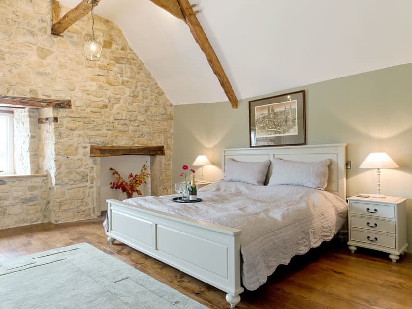 Spacious double bedroom with character | The Farmhouse at Higher Westwater Farm, Axminster