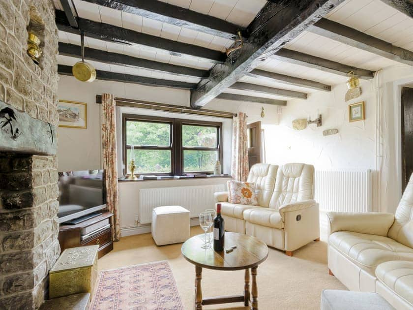 Living room with beamed ceiling | Lillegarth, Bradwell