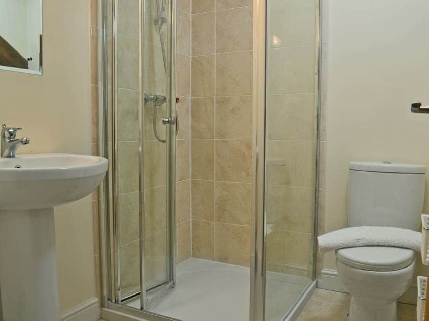 En-suite shower room  | Birch Lodge - Copper Penny Apartments, Chipshop, near Tavistock