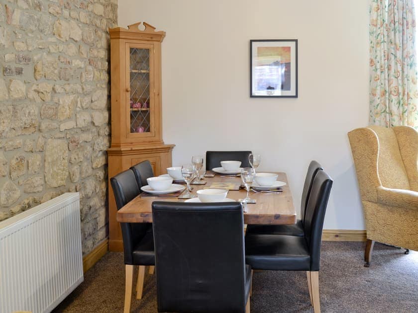 Convenient dining area within living room | Curlew Cottage, Belford, near Bamburgh