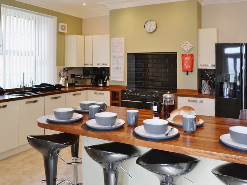 The luxurious kitchen is roomy and well-equipped | Island View, Amble