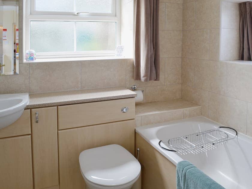 The bathroom has a shower over the bath | Garden Cottage, Edlingham, near Alnwick
