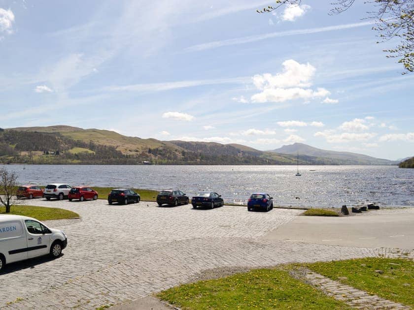 View of Bala Lake from garden | Y Bwthyn, Bala