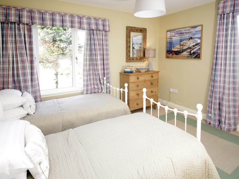 Peaceful twin bedroom | Cedar Lodge, Portpatrick